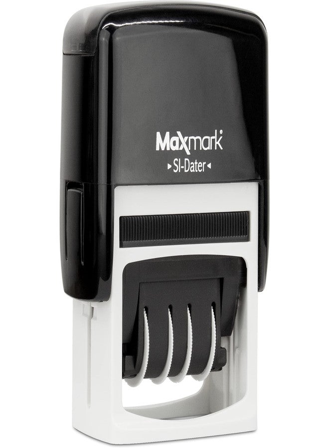 MaxMark Office Self Inking Date Stamp with Phrase Posted - 2 Color Blue/Red Ink - Image 2